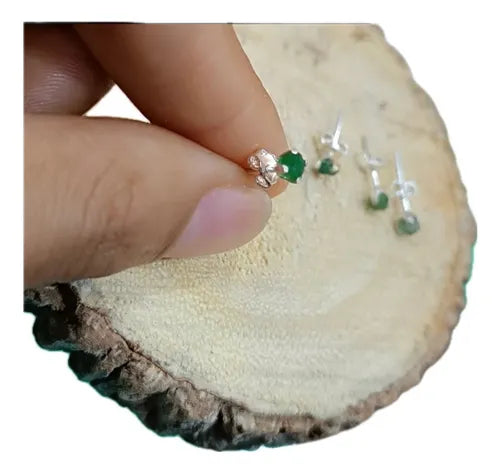 Topos en plata con Esmeraldas